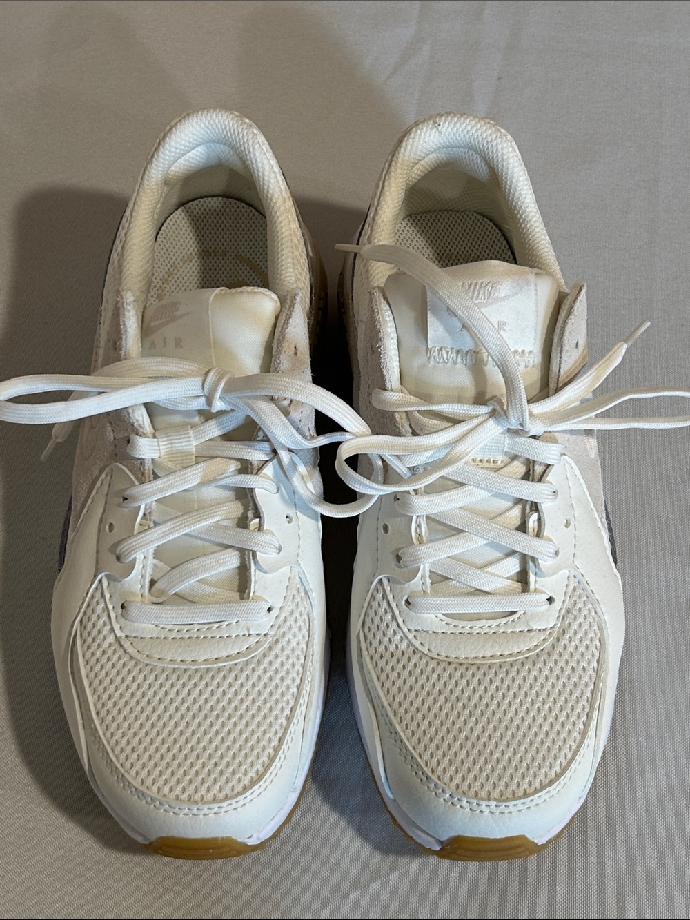 Nike Air Max Women's White Mesh & Leather Athletic Sneakers